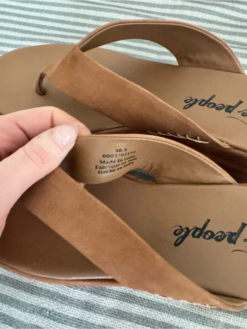 Free People Brown Platform Thong Sandals